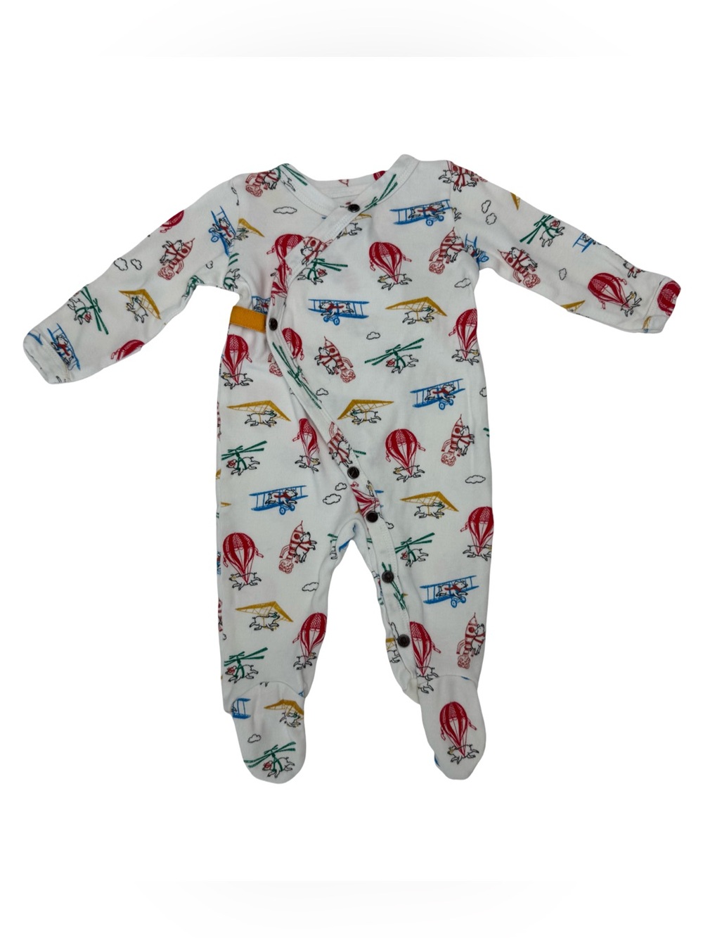 Finn + Emma Organic Cotton Footie Pajamas 0-3M Airplane Bear Print